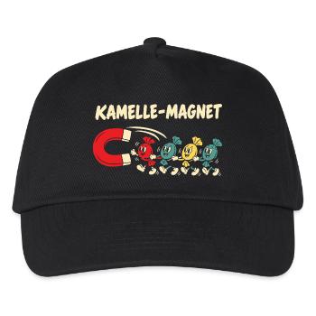 Kamelle Magnet Zoch Rosenmontag Kölner Karneval - Kinder Basecap - Schwarz - Vorne