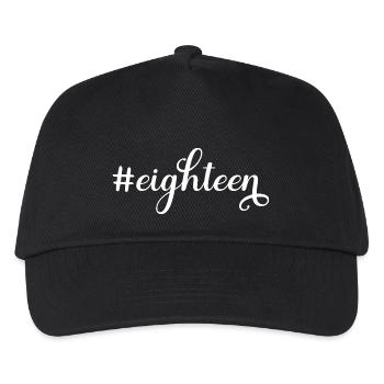 Eighteen 18 Geburtstag 18th Birthday Achtzehn Geb - Kinder Basecap - Schwarz - Vorne