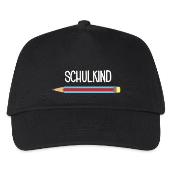 Schulkind Schüler Schülerin Schule Outfit - Kinder Basecap - Schwarz - Vorne