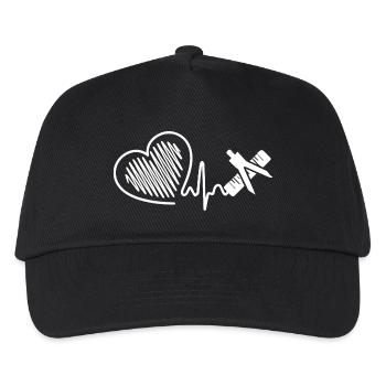 Mathematician Heartbeat - Kids’ Baseball Cap - black - Front