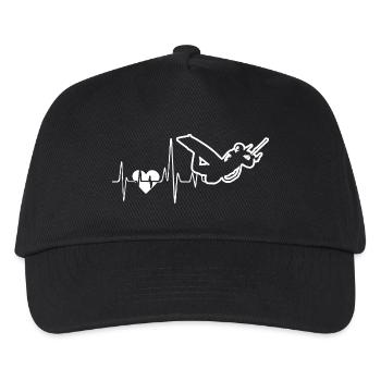 Kiteboarding Heartbeat - Kids’ Baseball Cap - black - Front