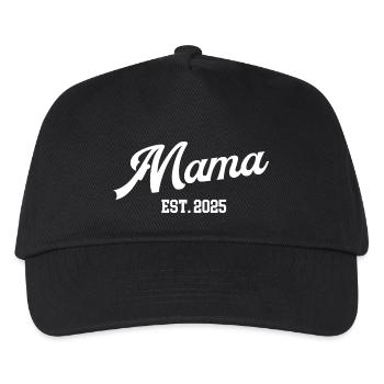Mama in 2025 Mutter Werden Schwangerschaft Baby - Kinder Basecap - Schwarz - Vorne
