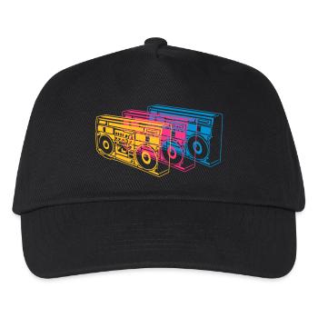 radio portable - Casquette de baseball Enfant - noir - Devant