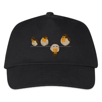 Vögel auf einem Draht - Kinder Basecap - Schwarz - Vorne
