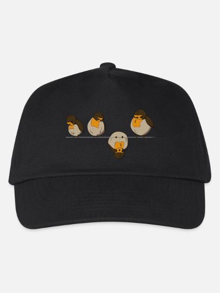 Vögel auf einem Draht - Kinder Basecap - Schwarz