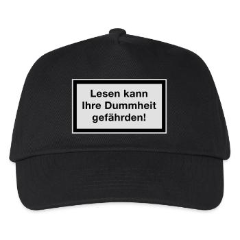 Lesen kann Ihre Dummheit gefährden! - Kinder Basecap - Schwarz - Vorne