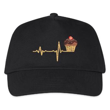 Gift Heartbeat Muffin - Kids’ Baseball Cap - black - Front