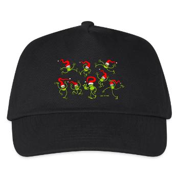 Christmas Frogs, dancing, jumping and celebrating! - Kids’ Baseball Cap - black - Front