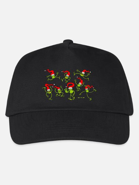 Christmas Frogs, dancing, jumping and celebrating! - Kids’ Baseball Cap - black