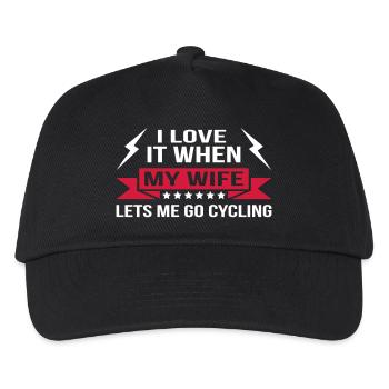 My Wife Lets Go Cycling - Kids’ Baseball Cap - black - Front