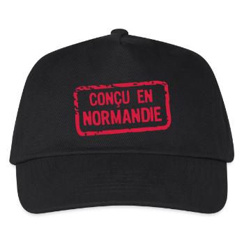 entworfen Label Normandie - Kinder Basecap - Schwarz - Vorne