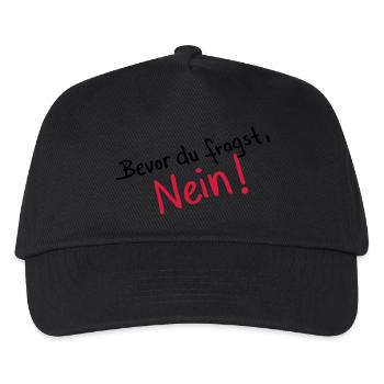 bevor_du_fragst_nein__f2 - Kinder Basecap - Schwarz - Vorne