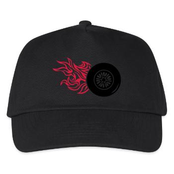 pneu roue wheel flamme fire1 - Casquette de baseball Enfant - noir - Devant