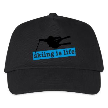 skiing is life i 2c - Kinder Basecap - Schwarz - Vorne
