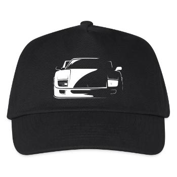 F40 classic car Symbol icon Logo Symbol Autos - Kinder Basecap - Schwarz - Vorne