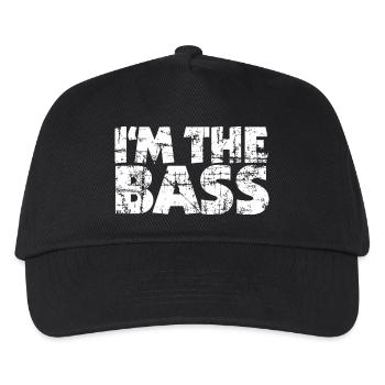 I'm the Bass (Vintage/Weiß) Bassist Bassisten - Kinder Basecap - Schwarz - Vorne