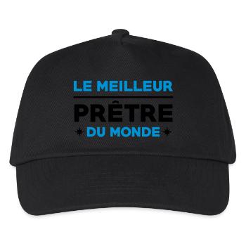 Prêtre / Pretre / Curé / Catho / Catholique - Casquette de baseball Enfant - noir - Devant