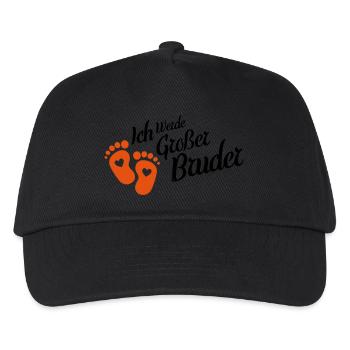 ich werde grosser bruder - Kinder Basecap - Schwarz - Vorne