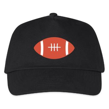 Rugby Ball - Kinder Basecap - Schwarz - Vorne