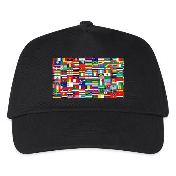 Farbenfrohe Collage-Weltflaggen - Kinder Basecap - Schwarz - Vorne