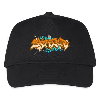 Skater Skateboard Skate Graffiti - Kinder Basecap - Schwarz - Vorne