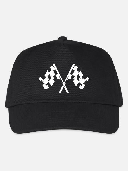racing formula cars flag symbol race icon Flagge - Kinder Basecap - Schwarz