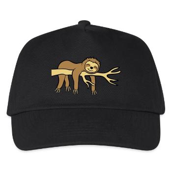 Happy hanging sloth - Kids’ Baseball Cap - black - Front