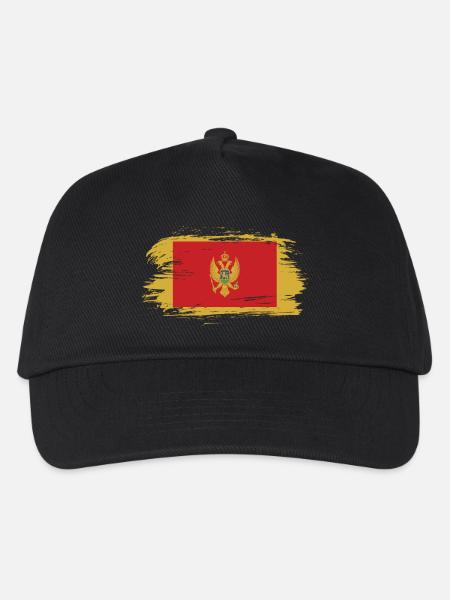 Montenegro Vintage Flagge - Kinder Basecap - Schwarz