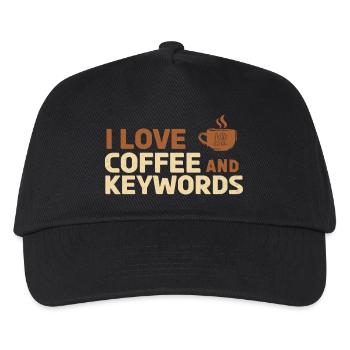 Ich liebe Kaffee und Keywords - Kinder Basecap - Schwarz - Vorne