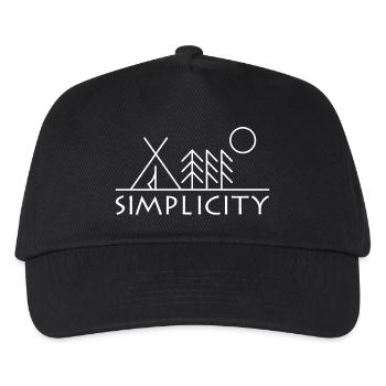 simplicity Wald Bäume Minimalismus Symbol Logo - Kinder Basecap - Schwarz - Vorne