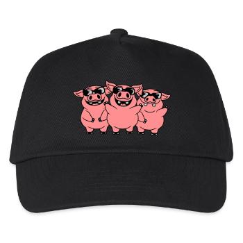 Sonnenbrillen Coole Schweine Team - Kinder Basecap - Schwarz - Vorne