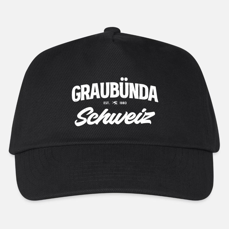 Graubünden Schweiz Vintage Logo - Kinder Basecap - Schwarz