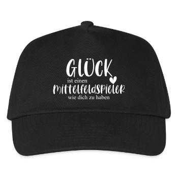 Fußball Mittelfeldspieler Sport Sportler Geschenk - Kinder Basecap - Schwarz - Vorne