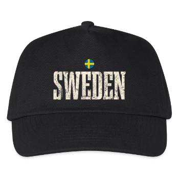Schweden - Kinder Basecap - Schwarz - Vorne