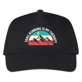Trail Running is My Therapy - Kids’ Baseball Cap - black - Front