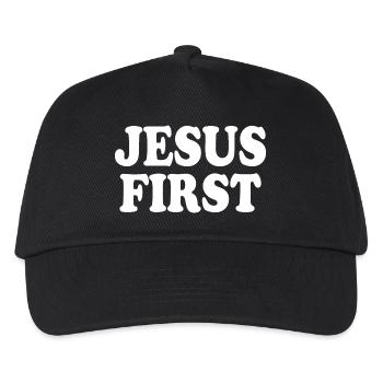 Jesus first - Kids’ Baseball Cap - black - Front