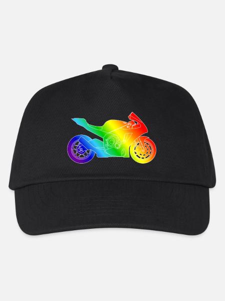 Moto supersport aux couleurs de l’arc-en-ciel - Casquette de baseball Enfant - noir