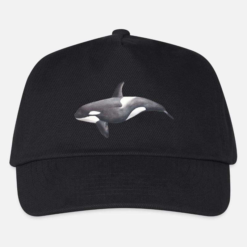 Orca – Meeresbewohner, Illustration, 2022 - Kinder Basecap - Schwarz