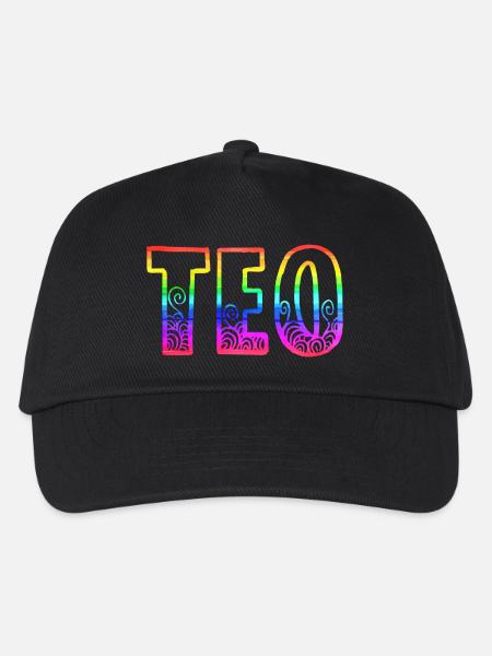 teo rs regenbogen - Kinder Basecap - Schwarz