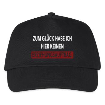 Zum Glück habe ich hier keinen Erziehungsauftrag - Kinder Basecap - Schwarz - Vorne