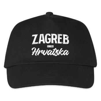 Zagreb Hrvatska Schriftzug - Kinder Basecap - Schwarz - Vorne