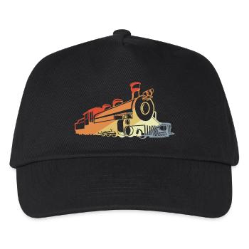 Vintage Dampflokomotive - Kinder Basecap - Schwarz - Vorne