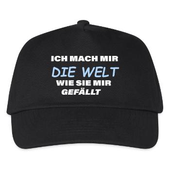 Ich mach mir die Welt ... - Kinder Basecap - Schwarz - Vorne