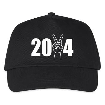 2024 Hand with victory sign - Kids’ Baseball Cap - black - Front
