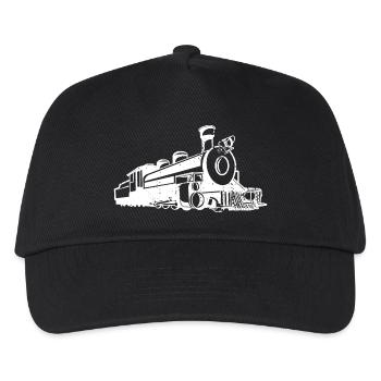 Steam Locomotive Sketch - Kids’ Baseball Cap - black - Front
