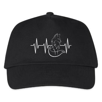 pulse fox icon heartbeat foxes icon icon - Kids’ Baseball Cap - black - Front