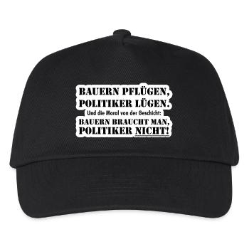 Bauern braucht man - Kinder Basecap - Schwarz - Vorne