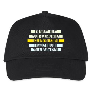 Es tut mir leid, dass ich deine Gefühle verletzt habe, ich habe dich dumm genannt - Kinder Basecap - Schwarz - Vorne