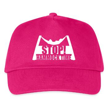 Lustige Stopp-Hängematten-Zeit Entspannen Schlafen Camping - Kinder Basecap - Fuchsia - Vorne