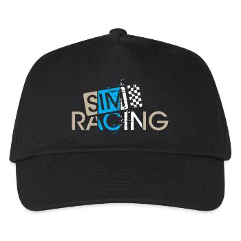 Sim Racing Gaming Drapeau à damier Pilote de voiture Gamer - Casquette de baseball Enfant - noir - Devant